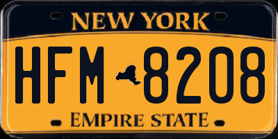 NY license plate HFM8208