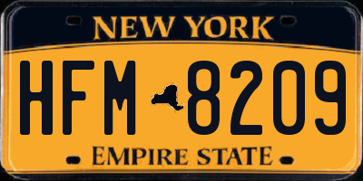 NY license plate HFM8209