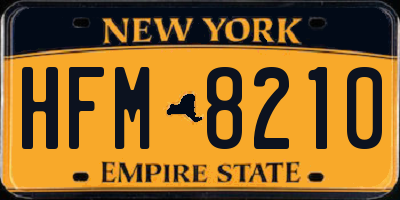 NY license plate HFM8210