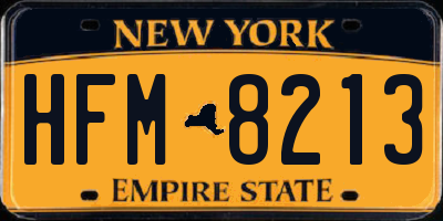 NY license plate HFM8213