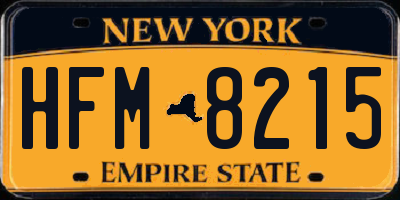 NY license plate HFM8215