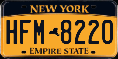 NY license plate HFM8220