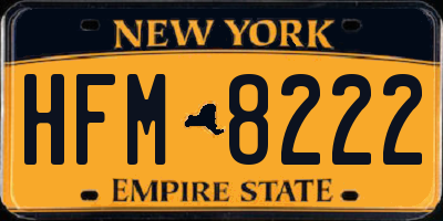NY license plate HFM8222