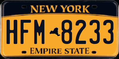 NY license plate HFM8233
