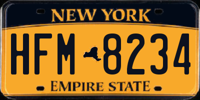 NY license plate HFM8234