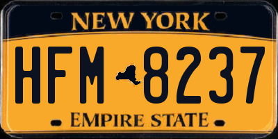 NY license plate HFM8237