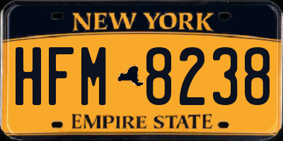 NY license plate HFM8238