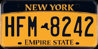 NY license plate HFM8242