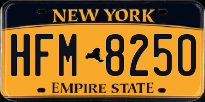NY license plate HFM8250