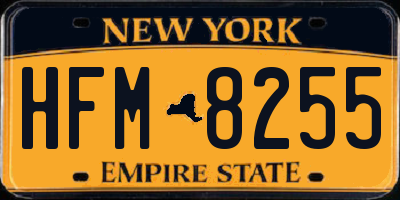 NY license plate HFM8255