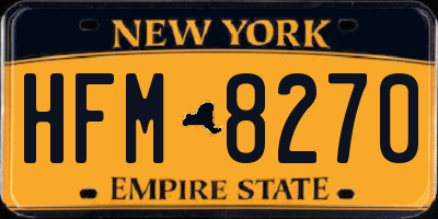 NY license plate HFM8270