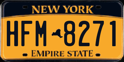 NY license plate HFM8271