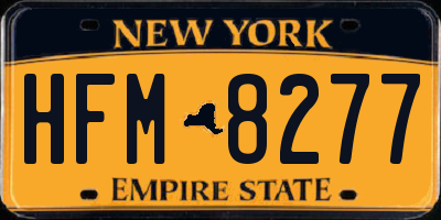 NY license plate HFM8277