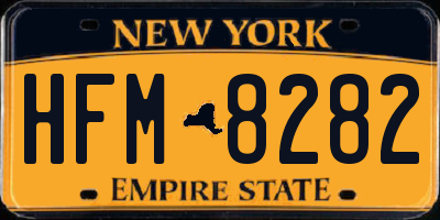 NY license plate HFM8282
