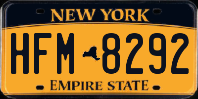 NY license plate HFM8292