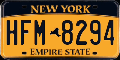 NY license plate HFM8294
