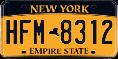 NY license plate HFM8312