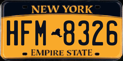 NY license plate HFM8326