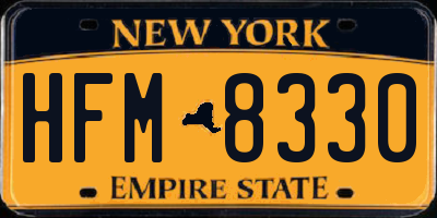 NY license plate HFM8330