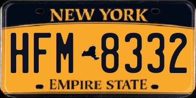 NY license plate HFM8332