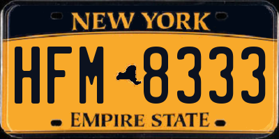 NY license plate HFM8333