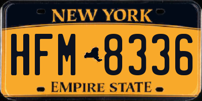 NY license plate HFM8336