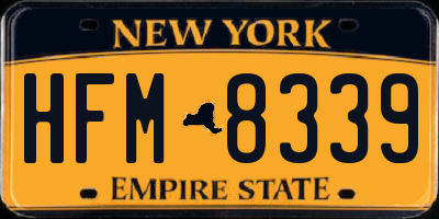 NY license plate HFM8339