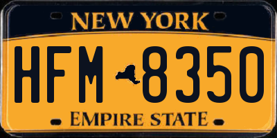 NY license plate HFM8350