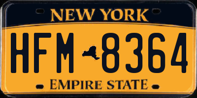 NY license plate HFM8364