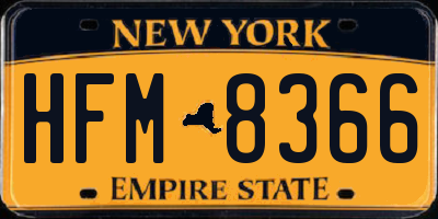 NY license plate HFM8366