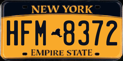NY license plate HFM8372