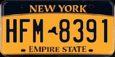 NY license plate HFM8391