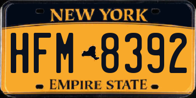 NY license plate HFM8392