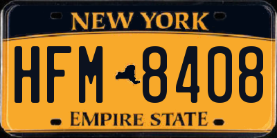 NY license plate HFM8408