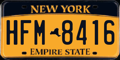 NY license plate HFM8416