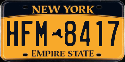 NY license plate HFM8417