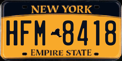NY license plate HFM8418