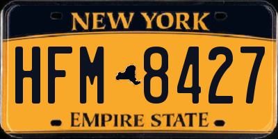 NY license plate HFM8427