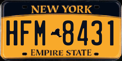 NY license plate HFM8431