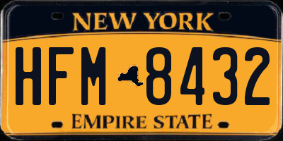NY license plate HFM8432