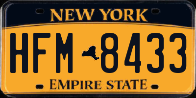 NY license plate HFM8433