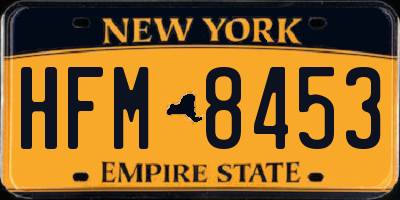 NY license plate HFM8453