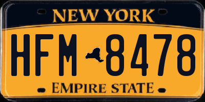 NY license plate HFM8478