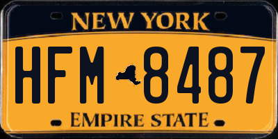 NY license plate HFM8487
