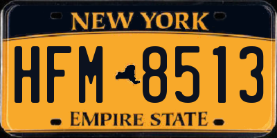 NY license plate HFM8513