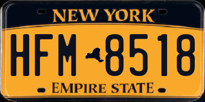 NY license plate HFM8518