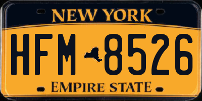NY license plate HFM8526