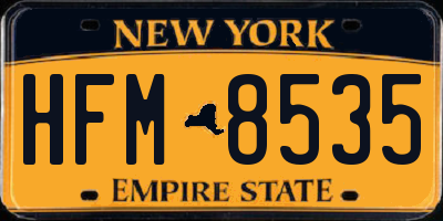 NY license plate HFM8535
