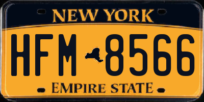 NY license plate HFM8566