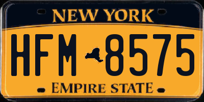 NY license plate HFM8575